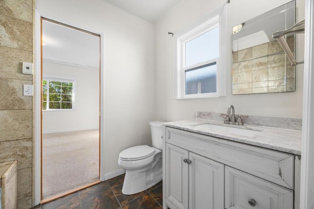 bathroom featuring toilet and vanity