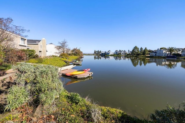 water view featuring a boat dock