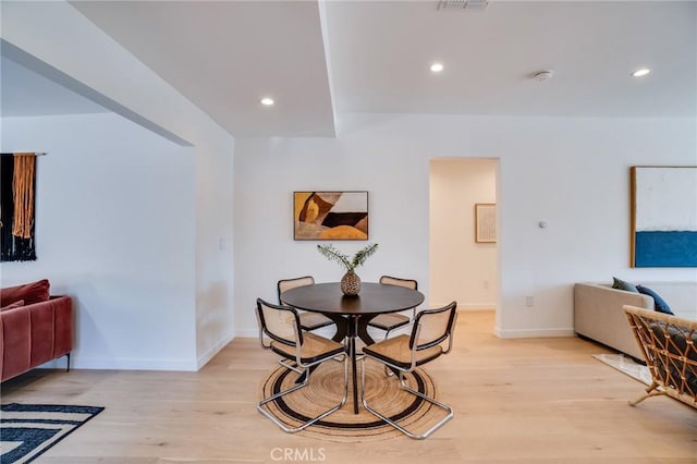 dining room featuring light wood-type flooring