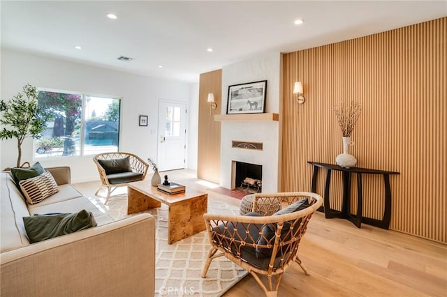 living room featuring light hardwood / wood-style floors