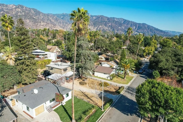 bird's eye view featuring a mountain view