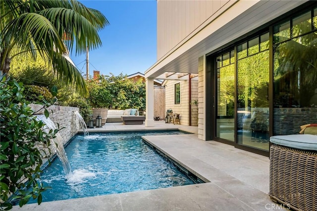 2040 Ocean Way, Laguna Beach, CA 92651 - view of swimming pool with an outdoor living space, a patio area, and a fenced in pool