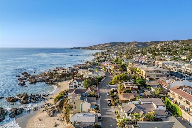 2040 Ocean Way, Laguna Beach, CA 92651 - bird's eye view with a water and mountain view, a residential view, and a view of the beach
