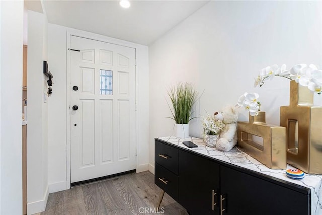 entryway featuring light wood-type flooring