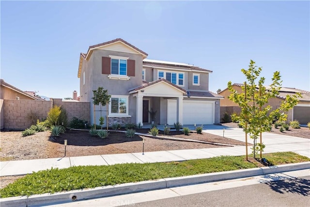 view of property with a garage