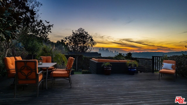 view of deck at dusk