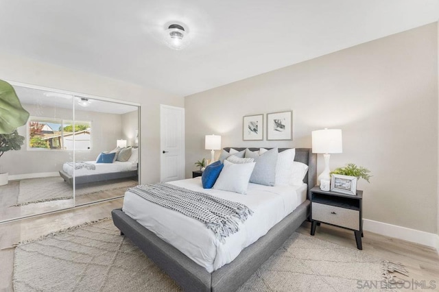 bedroom featuring hardwood / wood-style flooring