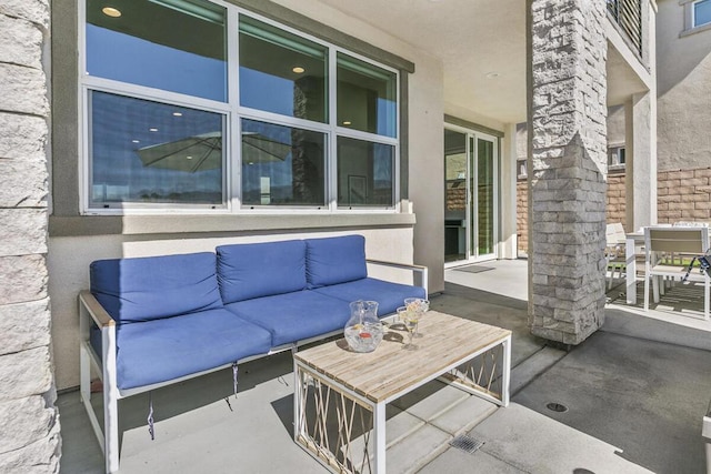 view of patio / terrace featuring an outdoor living space