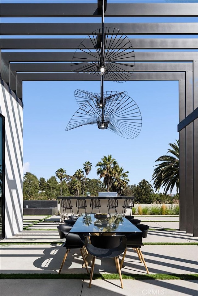 view of patio with a pergola