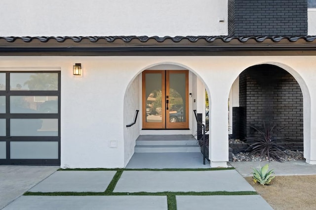 view of exterior entry with french doors