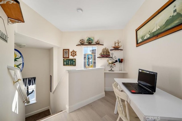 office featuring light wood-type flooring