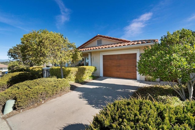 view of front of house with a garage