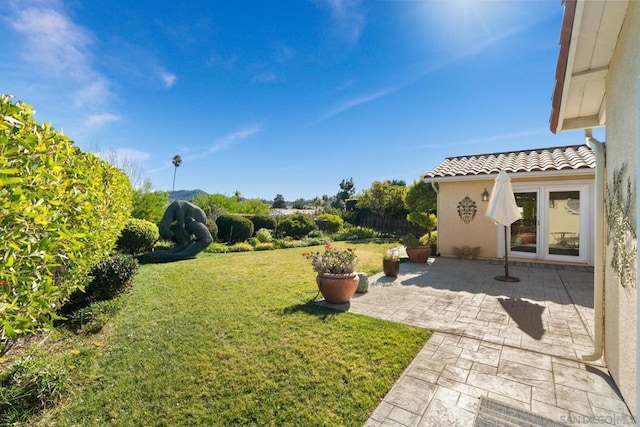 view of yard with a patio area