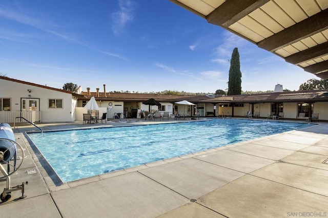 view of pool with a patio area