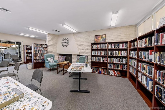 office space with carpet flooring