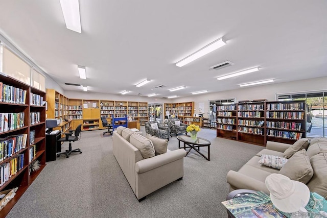 living room featuring carpet floors