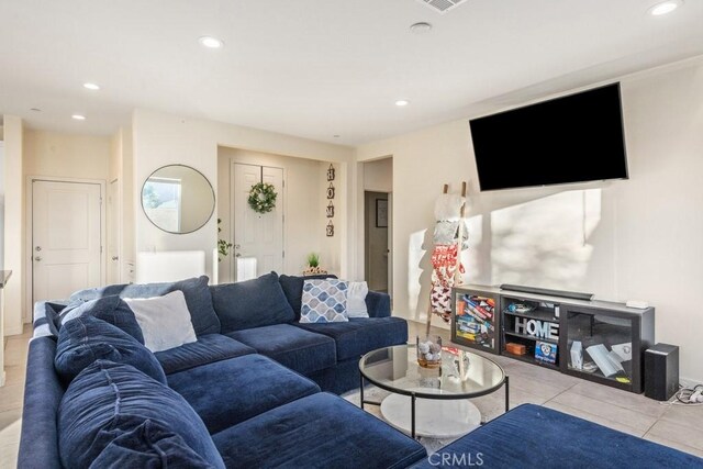 view of tiled living room