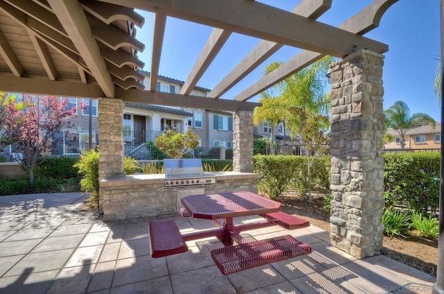 view of patio featuring a grill and area for grilling