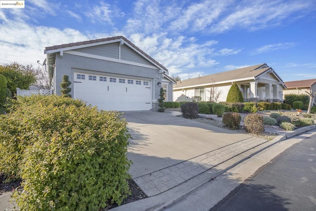 view of front of house with a garage