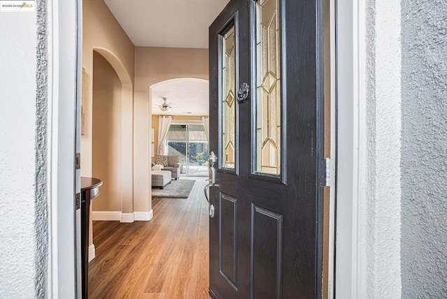 foyer with hardwood / wood-style floors