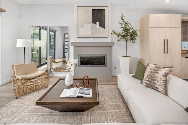 living room featuring light hardwood / wood-style flooring