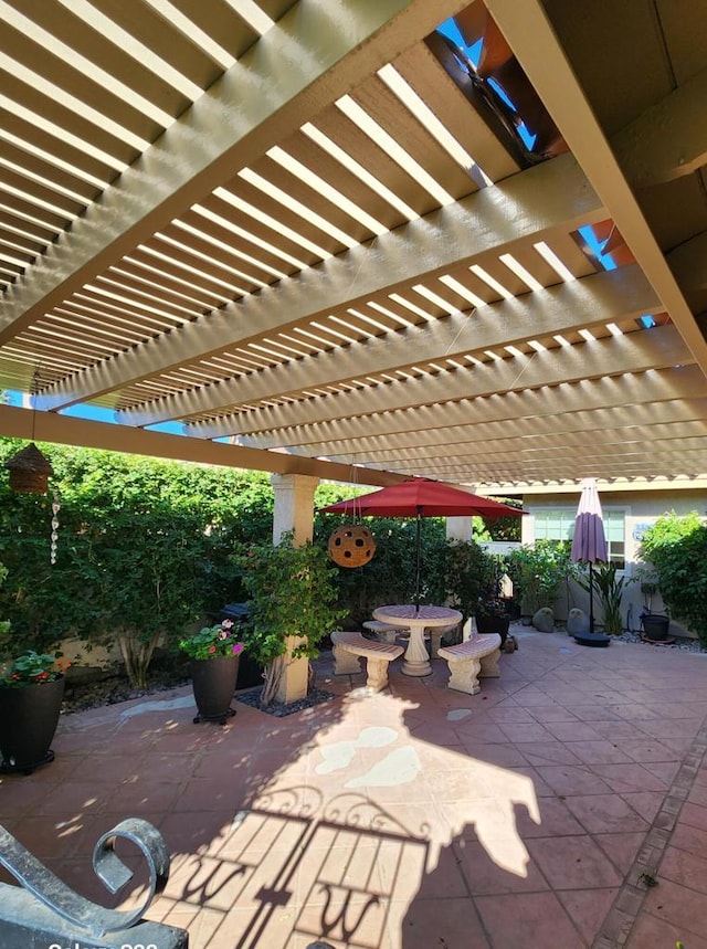 view of patio / terrace with a pergola