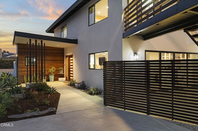 exterior space with a balcony