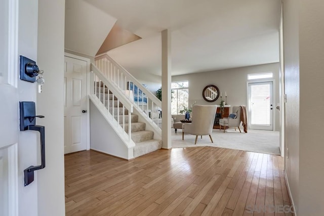 foyer featuring light wood-type flooring