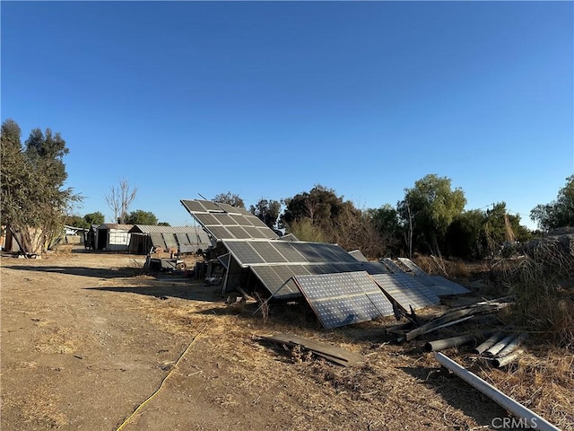 exterior space featuring solar panels