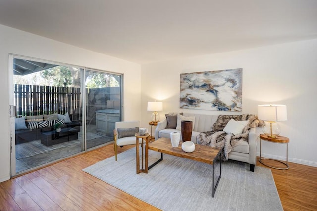 living room featuring hardwood / wood-style flooring