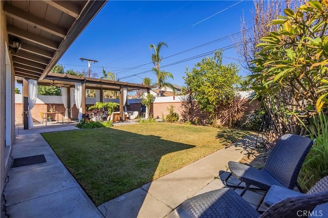 view of yard featuring a patio area