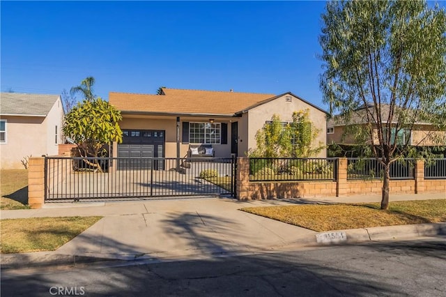 ranch-style home with a garage