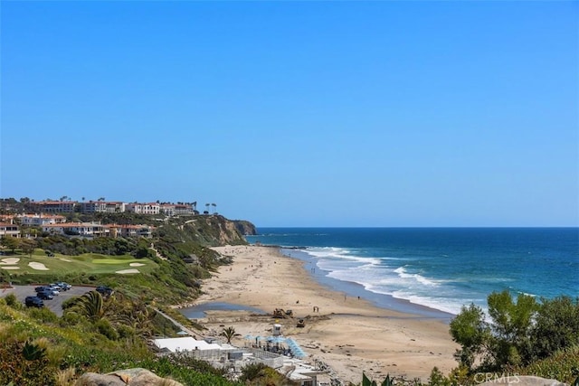 view of water feature featuring a view of the beach