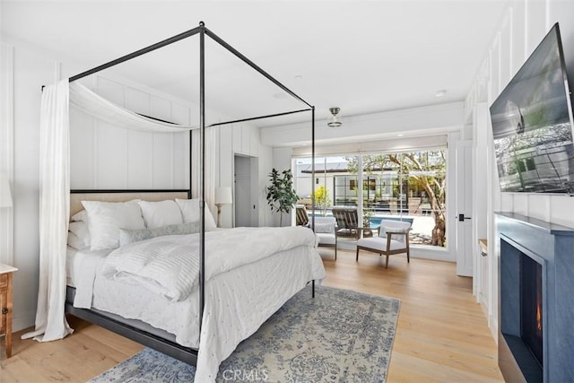 bedroom with light wood-type flooring