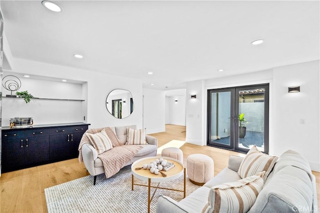 living room featuring light hardwood / wood-style flooring