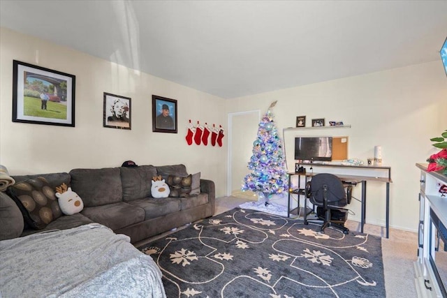 living room featuring carpet floors