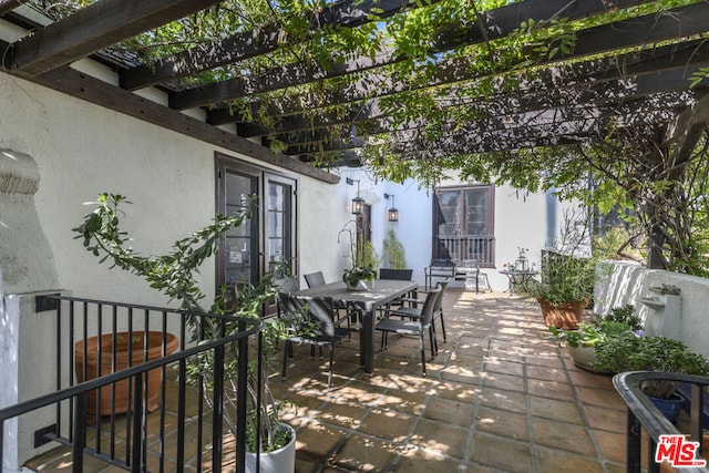 view of patio with a pergola