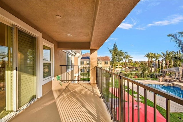 balcony with a residential view