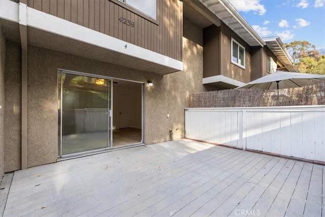 view of patio / terrace with a wooden deck