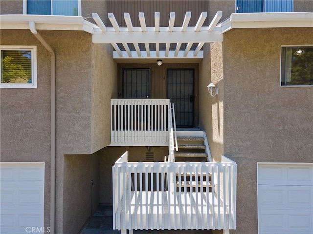 entrance to property with a garage