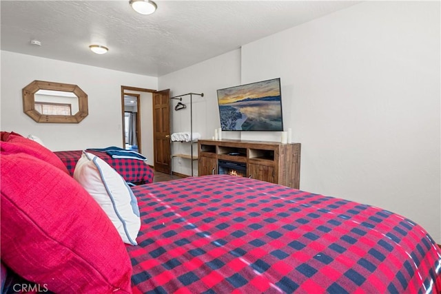 bedroom with a textured ceiling