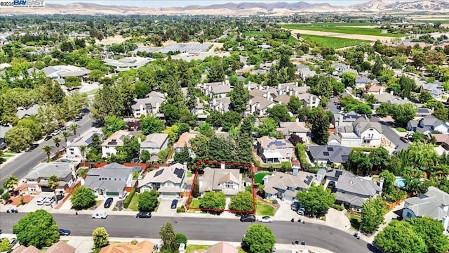 aerial view featuring a mountain view