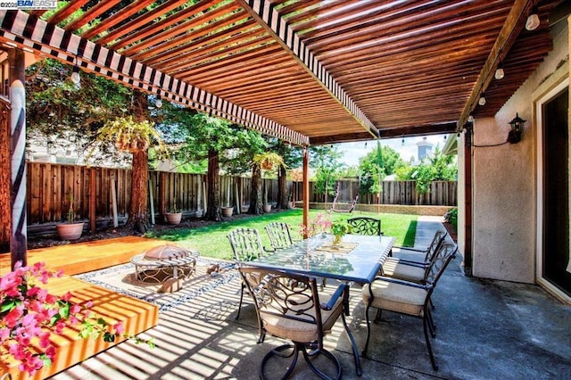 view of patio featuring a trampoline