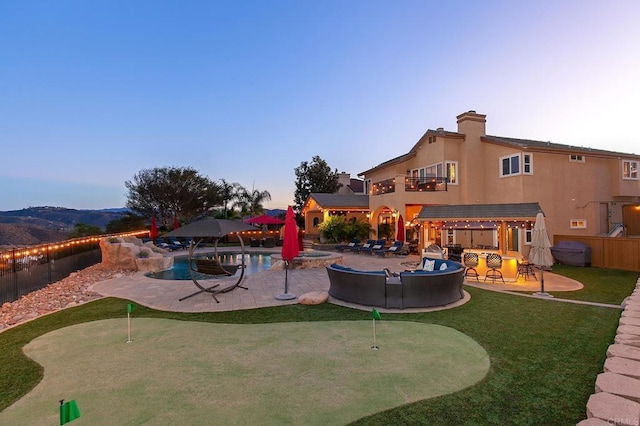 view of pool with fence, a patio area, and a fenced in pool