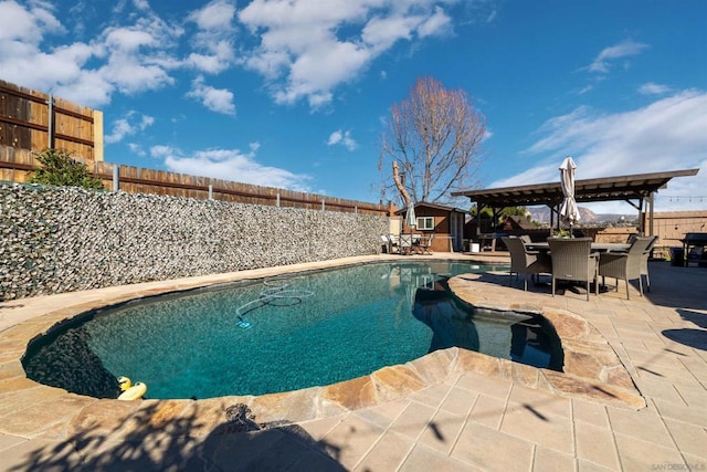 view of pool with a gazebo and a patio