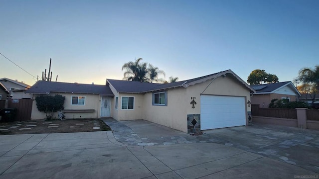 exterior space featuring a garage