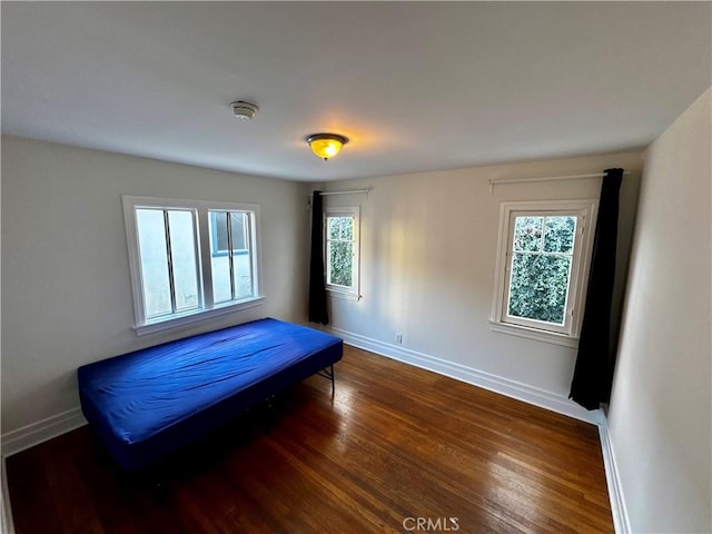 bedroom featuring dark wood-type flooring