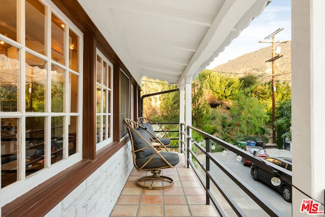 balcony with a mountain view