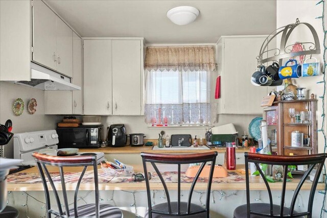 kitchen featuring white cabinetry