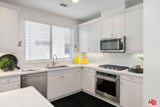 kitchen featuring sink, stainless steel appliances, and a wealth of natural light